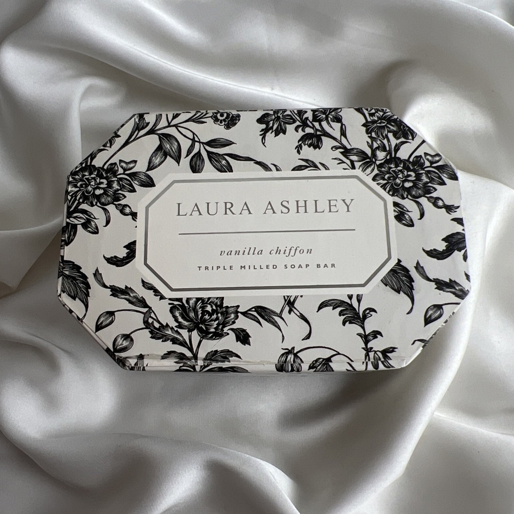 Laura Ashley "Vanilla Chiffon" 8.8oz Triple Milled Pure Vegetable Soap Bar